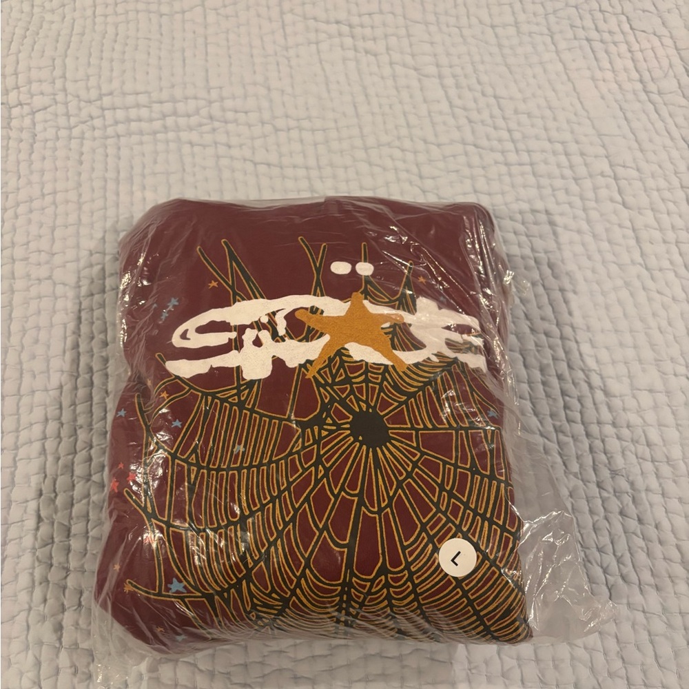 Maroon Red Sp5der hoodie, Spider worldwide